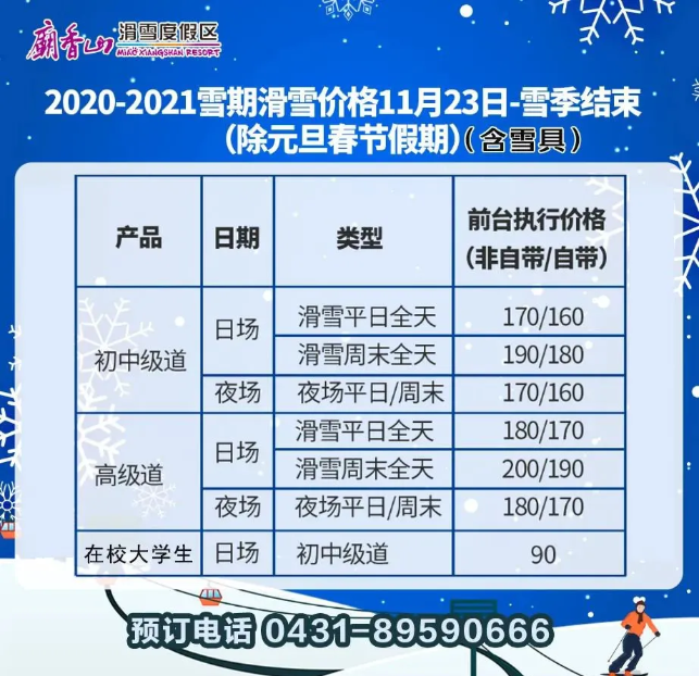 2020-2021庙香山滑雪场门票价格及开放时间 2020-2021庙香山滑雪场门票价格及开放时间